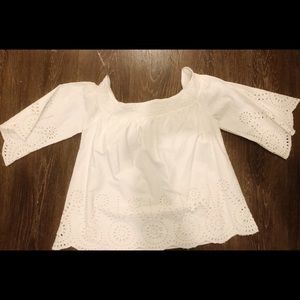 Never worn Blue Rain white off shoulder lace top